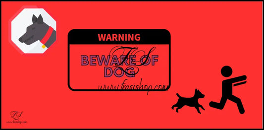 Beware Of The Dog Sign Grafica